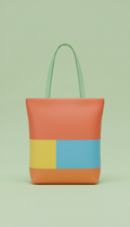Colorblocked resort tote bag with zip pocket