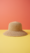 Woven raffia sun hat with wide brim
