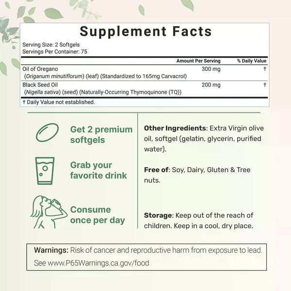X-Strength Oregano Blackseed Softgels